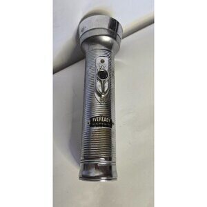 Vintage EverReady Captain Metal 6inch Flashlight Tools Illumination Safety